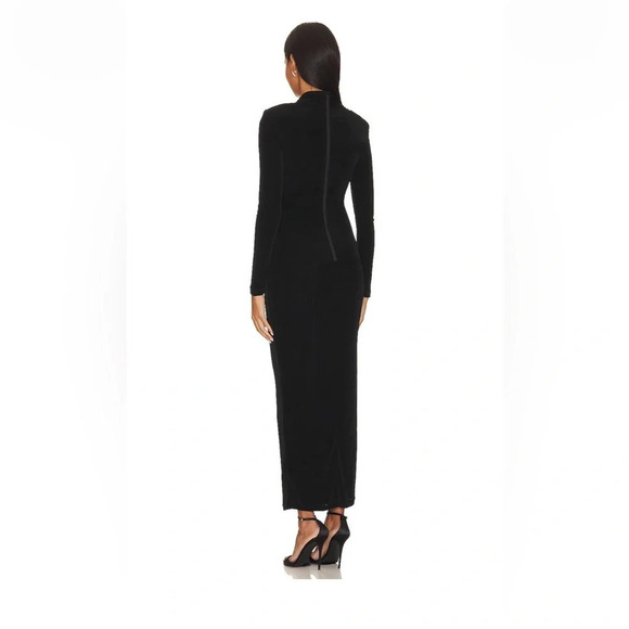 Bardot Reno slinky in black open front maxi dress - Picture 3 of 15
